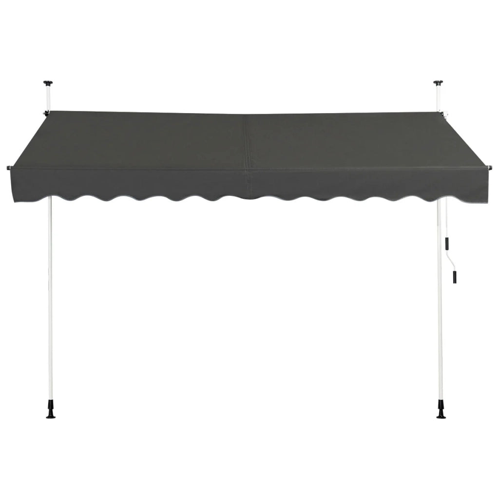 Tenda da sole retrattile manuale 300 x 125 cm regolabile 200-300 cm design moderno grigio alluminio 20_0021140