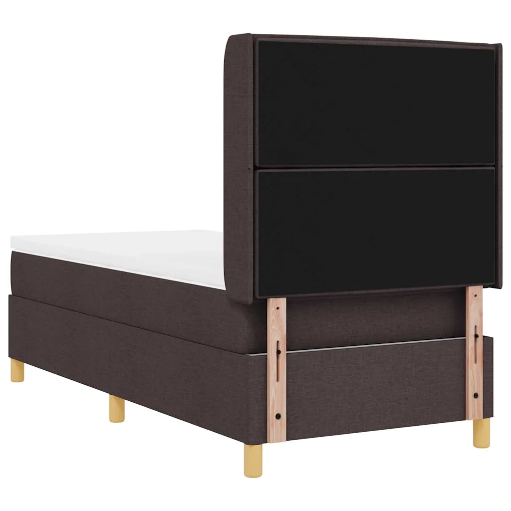 Letto a molle con strisce LED Marrone 90 x 190 cm Tessuto 3343605