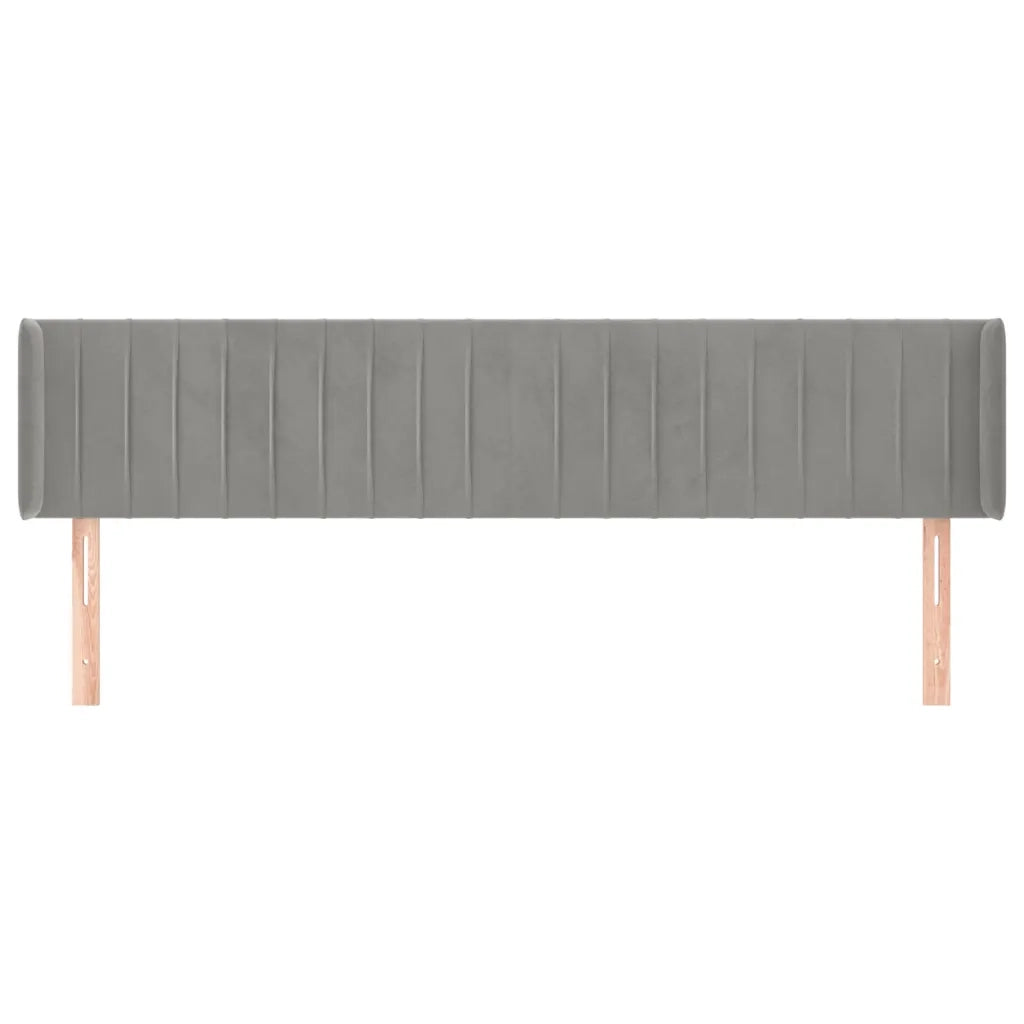 Testiera ad Orecchio Grigio Chiaro 163x16x78/88 cm in Velluto