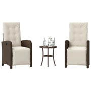 Set Bistrò 3 pz con Cuscini Marrone in Polyrattan