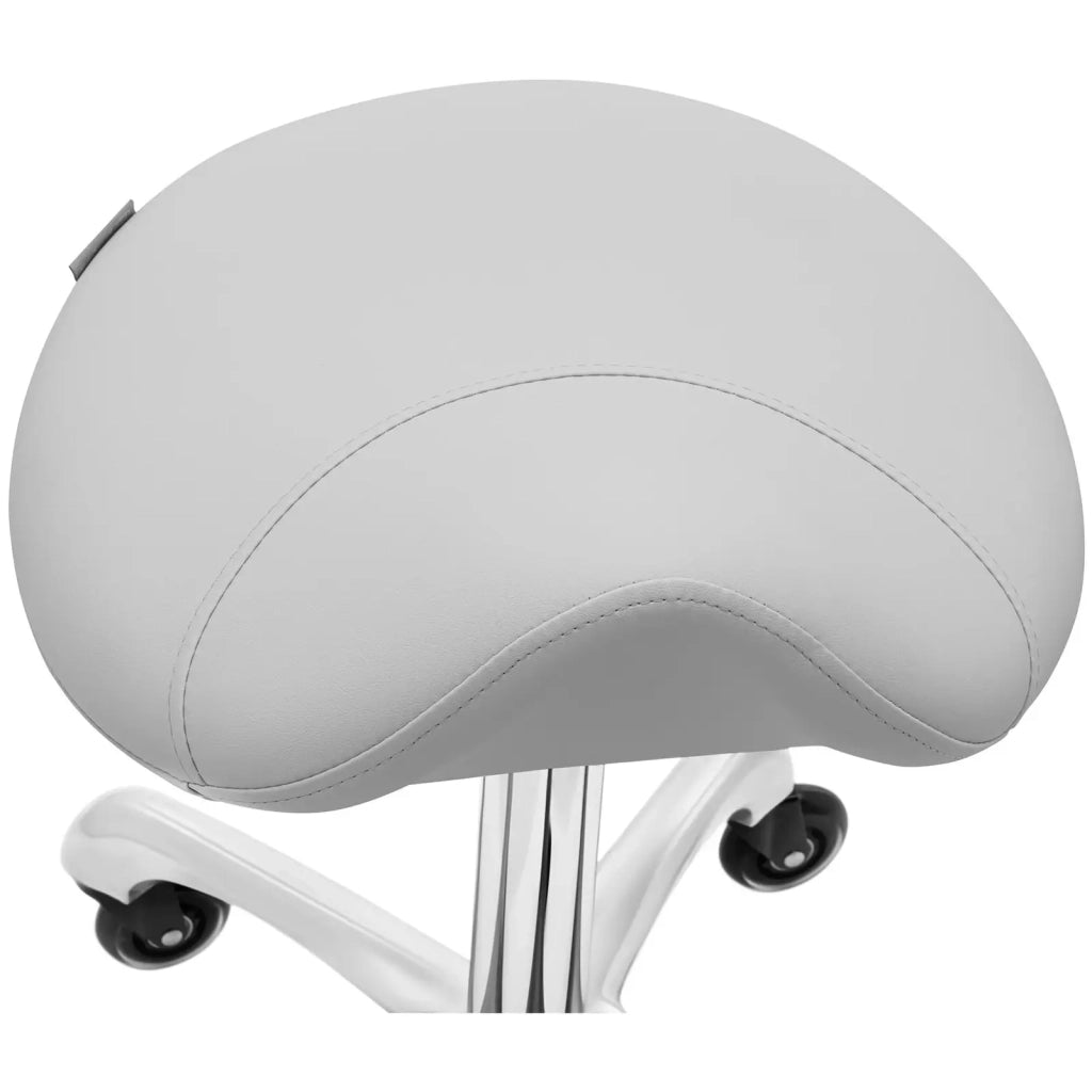 Sgabello da sella per cavallo capacità 150 kg lega di alluminio compensato PVC/PU schiuma sintetica grigio chiaro 14_0010087