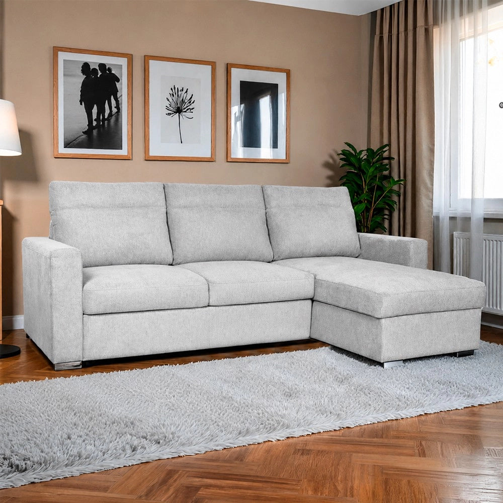 Divano Elba con Letto Estraibile e Penisola Contenitore Reversibile – Comfort e Versatilità per Ogni Giorno