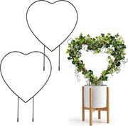 Sostegno per piante a forma di cuore - 2 pezzi di sostegno per piante metallico per piante rampicanti - aiuto per piante in casa e all'aperto.