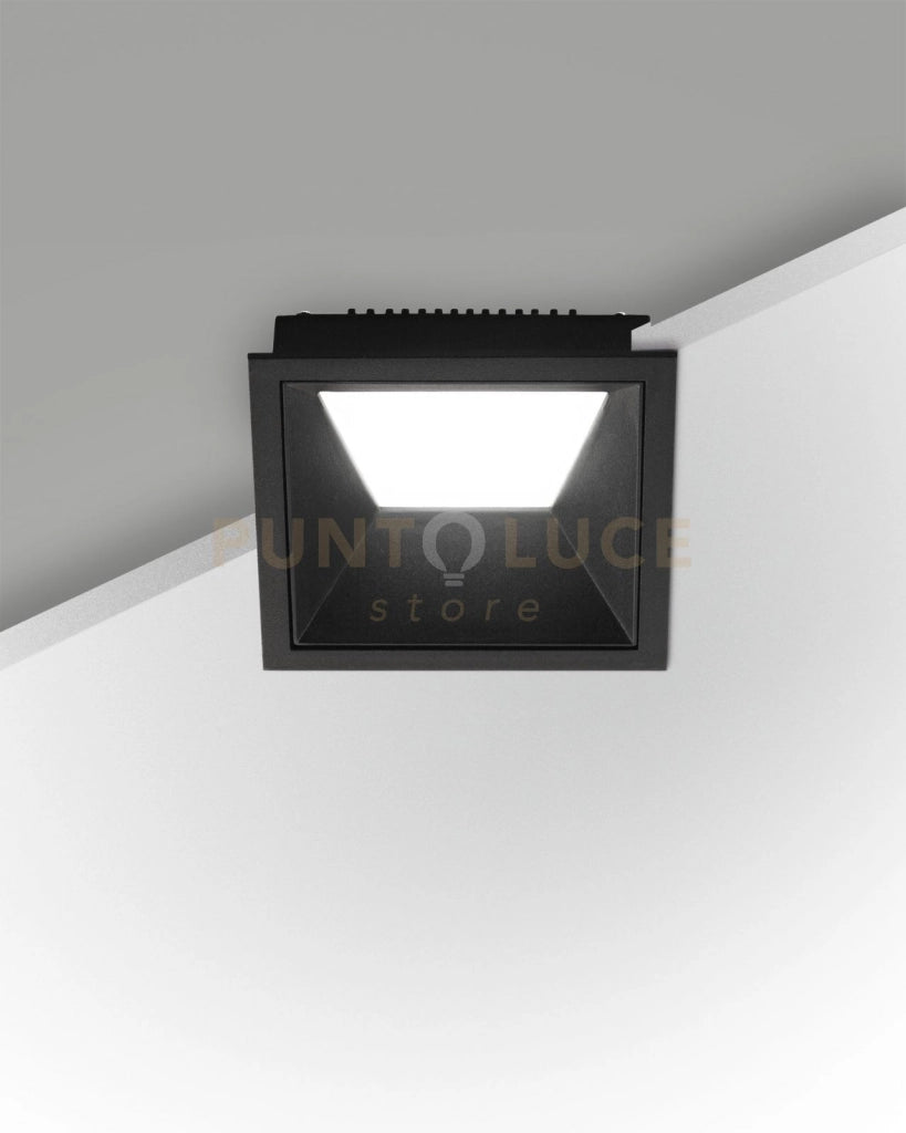 KRIS INCASSO QUADRATO ASIMMETRICO NERO 2700K 890LM 8W DIMMERABILE
