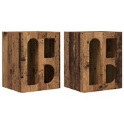 Set di 2 Comodini | Armadio da Notte | Mobiletto da notte Legno vecchio 40 x 35 x 50 cm Legno multistrato