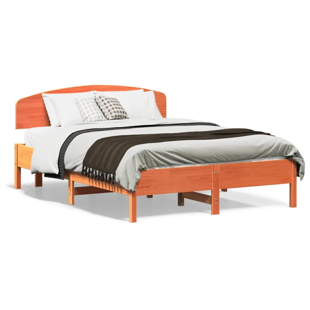 Letto senza Materasso Marrone Cera 120x190 cm in Legno di Pino 3207236