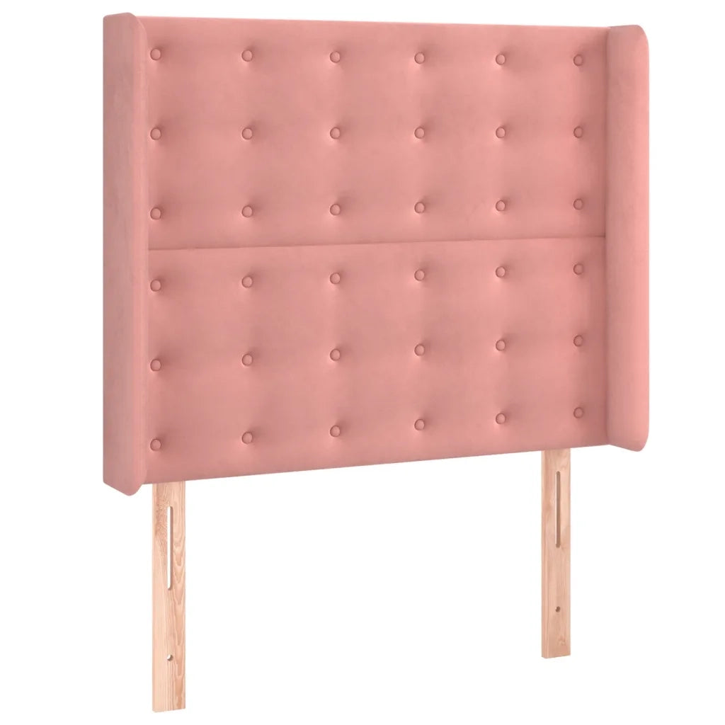 Letto a Molle con Materasso e LED Rosa 80x200 cm in Velluto