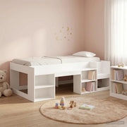 Telaio del letto con storage Bianco 75 x 190 cm