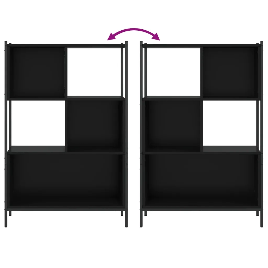 Libreria Nera 72x28x109 cm in Legno Multistrato 838883