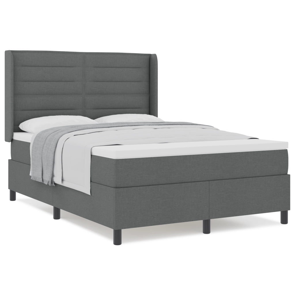 Letto a molle di vitaXL con materasso grigio scuro 160x200 cm in tessuto