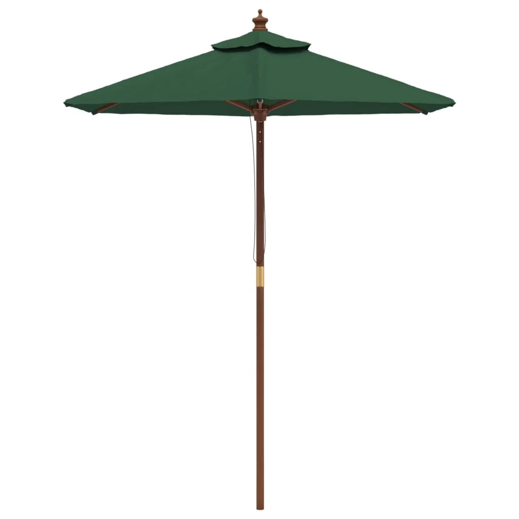 Ombrellone da giardino con palo in legno 196 x 231 cm verde 02_0008367