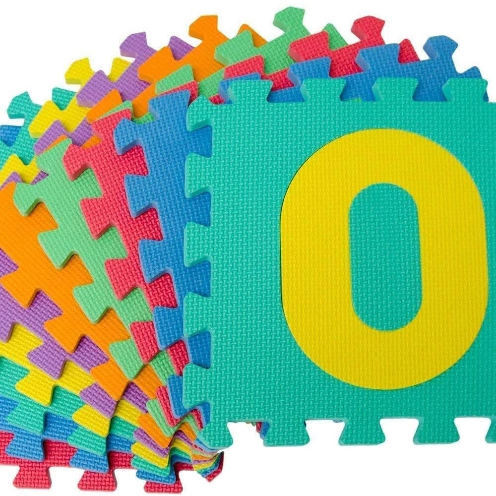 Trade Shop - Tappeto Morbido Tappetino Puzzle Con Numeri Morbido Mattonelle 29.5x29.5cm -