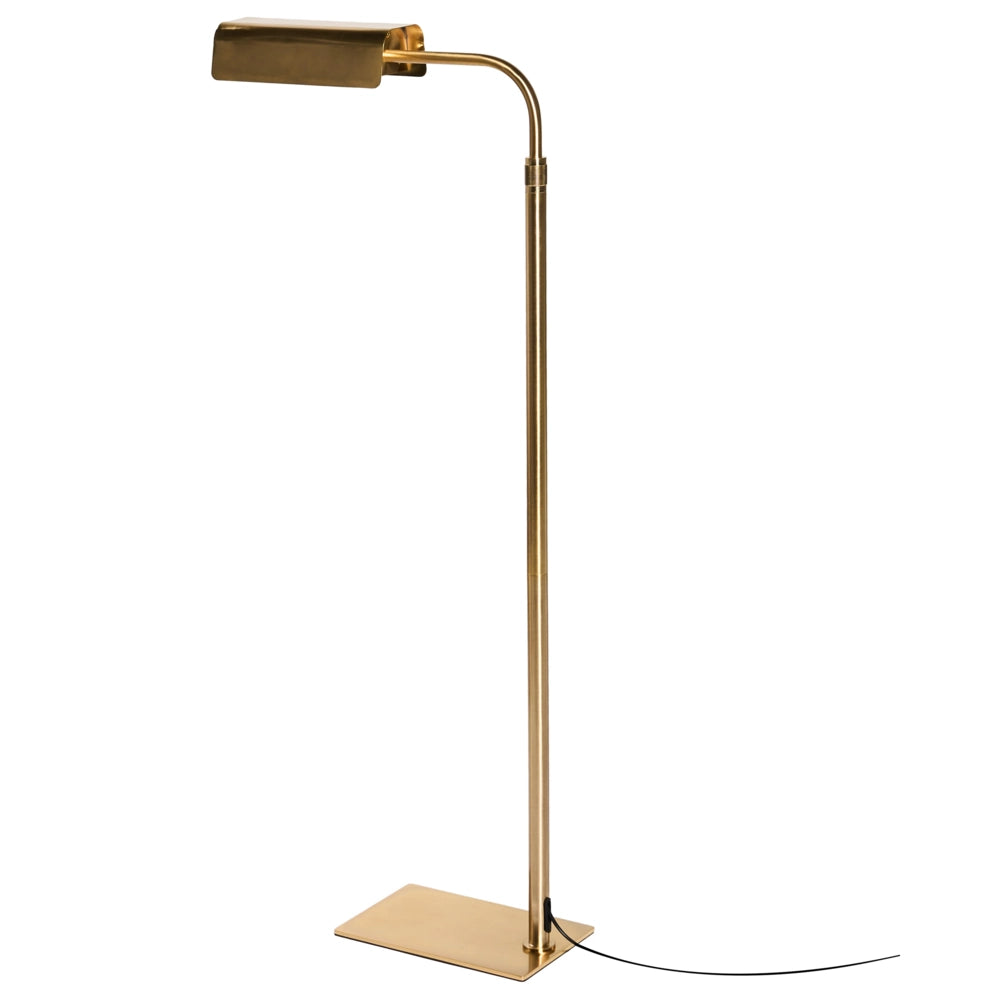 Lampada da terra con base in acciaio oro regolazione dell'altezza, stile moderno, interruttore on/off, stile glamour