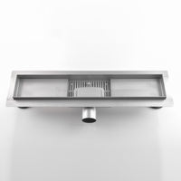 Canalina di Scarico 70x7 cm Piastrellabile in acciaio inox a Pavimento Bonussi