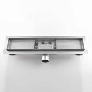 Canalina di Scarico 70x7 cm Piastrellabile in acciaio inox a Pavimento Bonussi