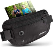 Cinturino da corsa per jogging - cintura seduta per la corsa - cinturino da donna e uomo - cinturino per smartphone di tutte le dimensioni, nero, cinturino per il portafoglio