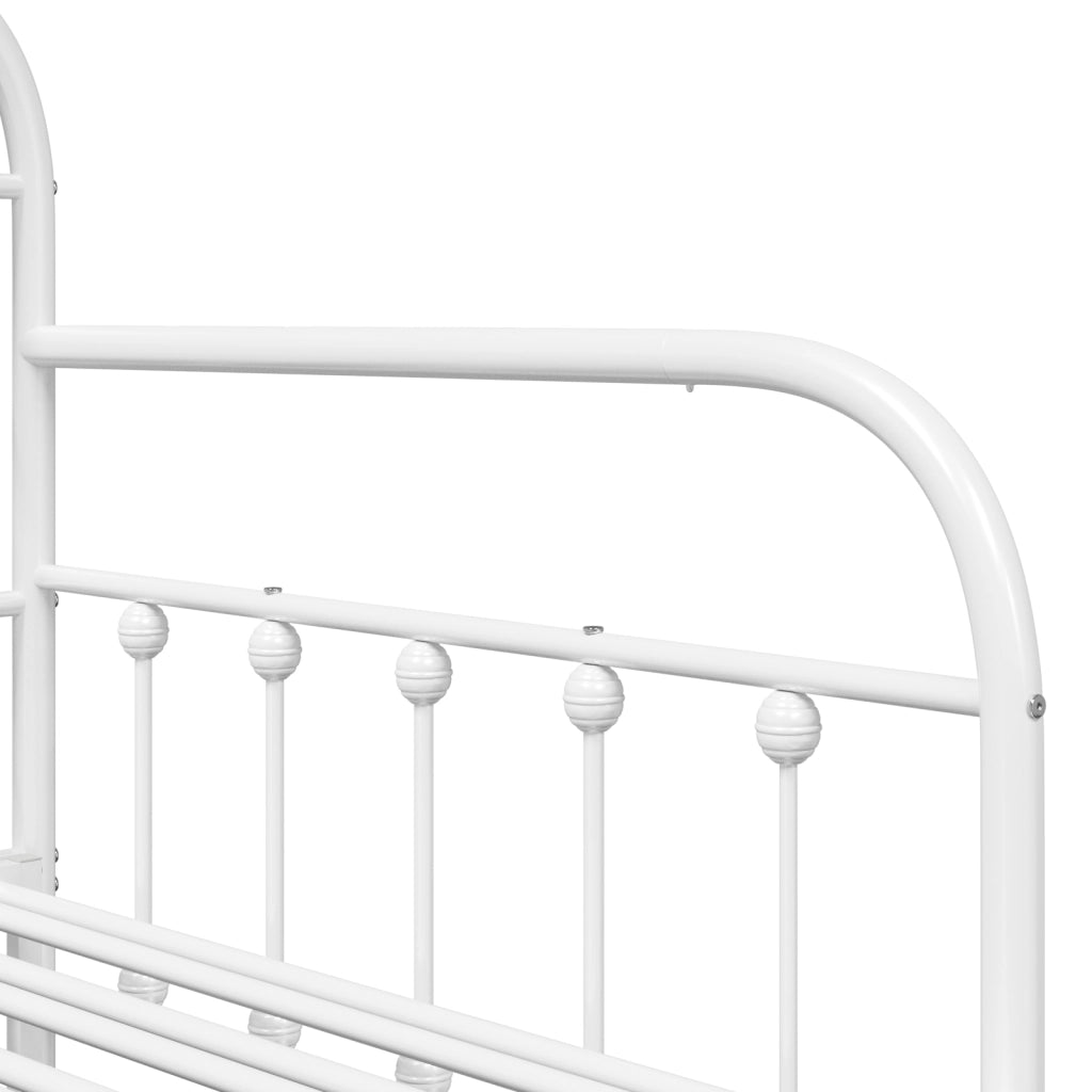 Struttura Letto Daybed con Letto Estraibile Bianco 107x203 cm in Acciaio