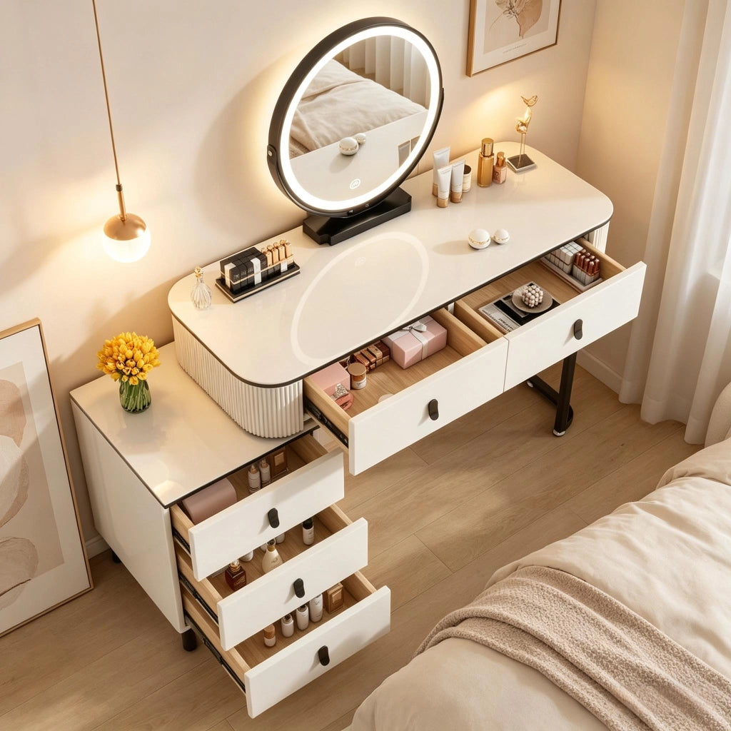Tavolo da toeletta chic multifunzione con cassetto; utilizzabile come scrivania; solo tavolo
