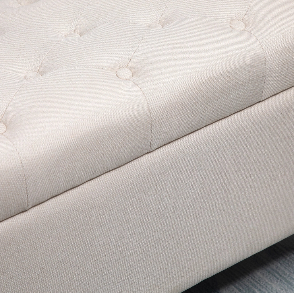 Panca contenitore imbottita crema 100 x 40 x 44 cm