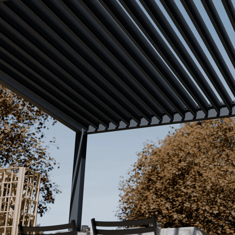 Pergola bioclimatica motorizzata OmbrÃ©a ELMO autoportante 3x6M - Antracite