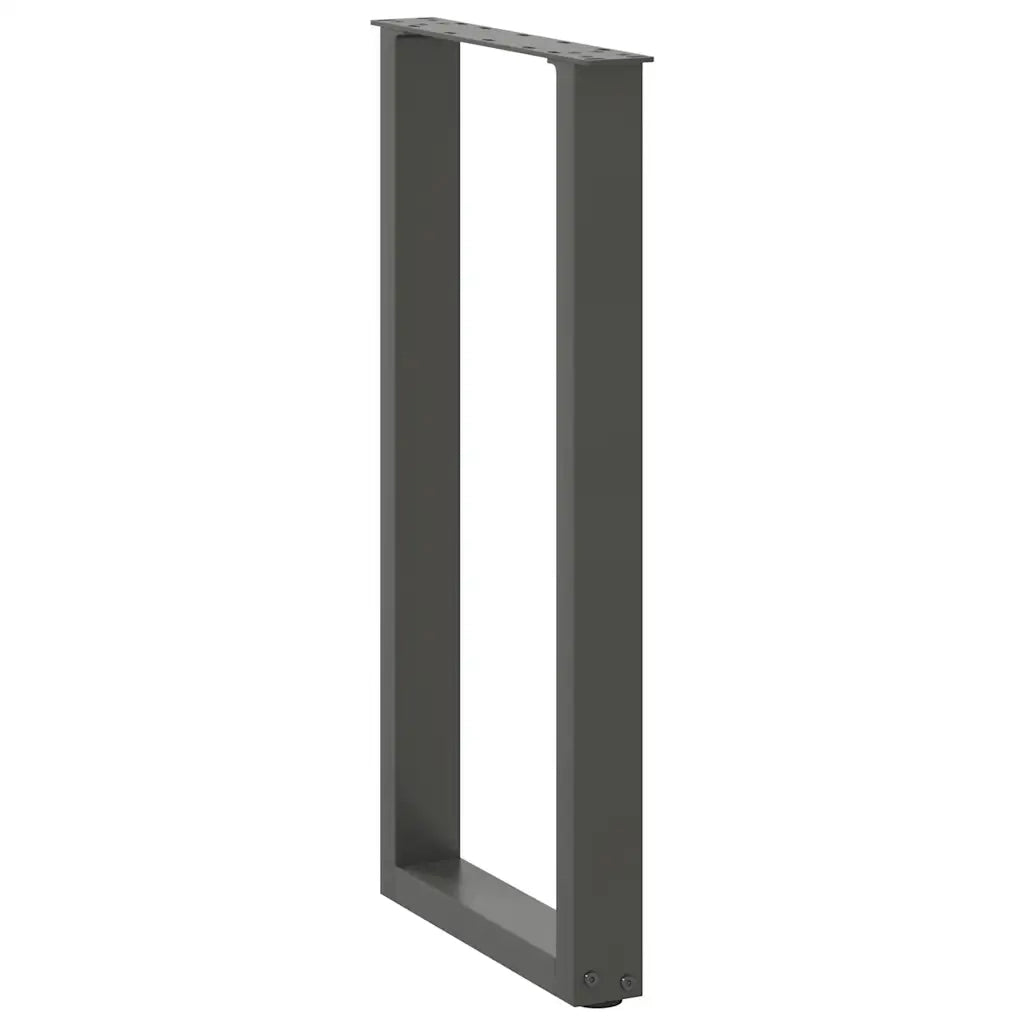 Pieds de table console en U, 2 pièces, anthracite, 28 x (72-73) cm, acier