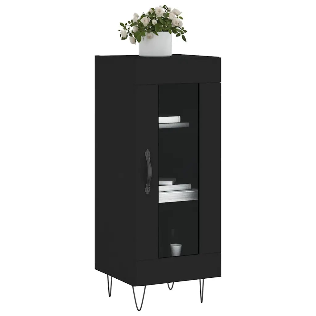 Credenza | Madia | Buffet da pranzo | Armadio da pranzo Nero 34,5x34x90 cm in Legno Multistrato
