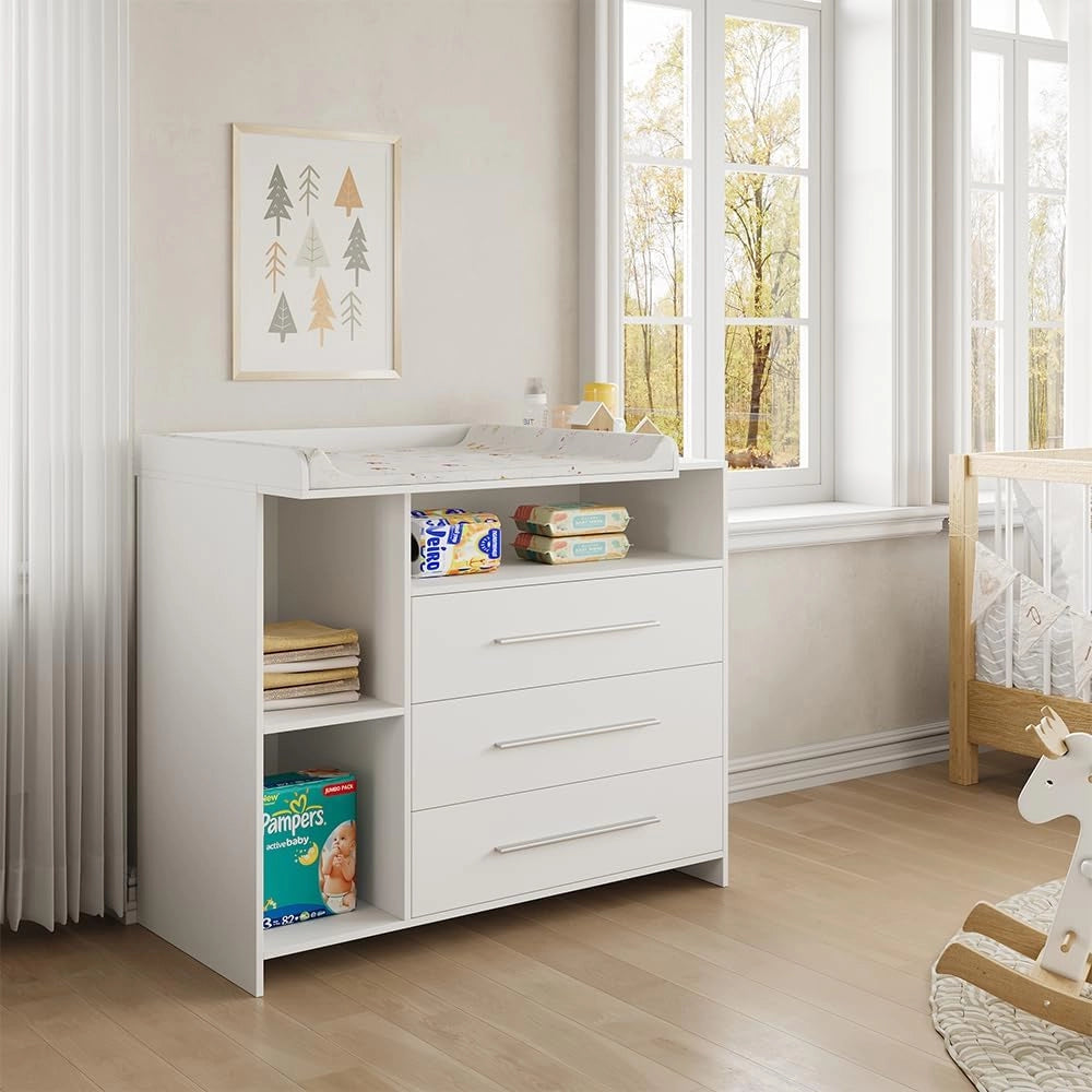 Fasciatoio Paula, Bianco, 110 x 93.5 cm con fasciatoio