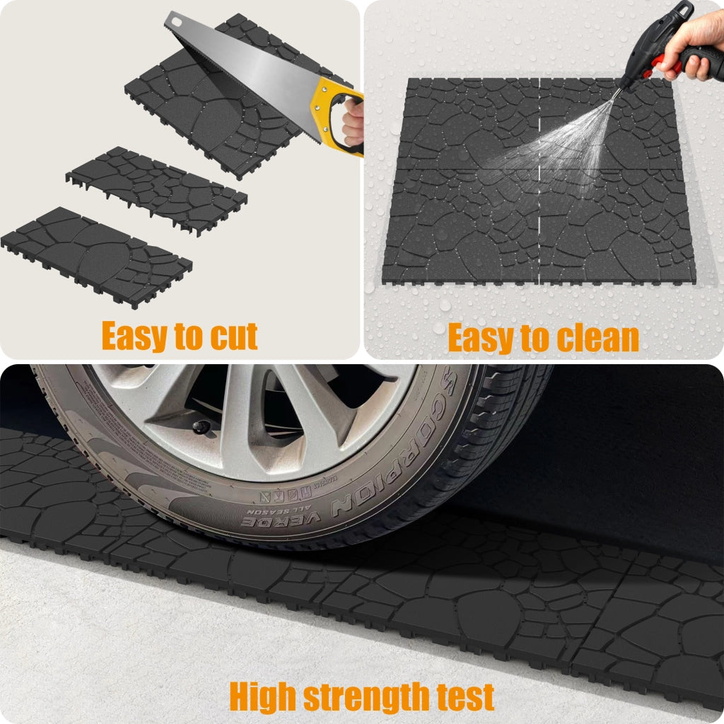 Piastrelle per patio da 12" con texture effetto pietra, modulo fai-da-te ad incastro per pavimentazione, piastrelle per esterni facili e veloci da ins