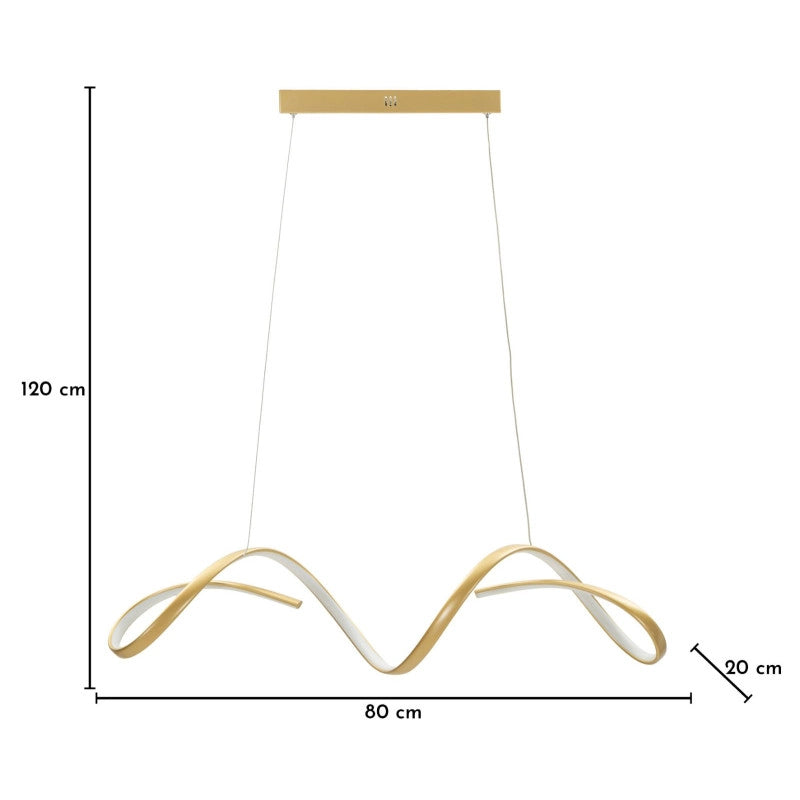 Lampadelle Ario Led Uter Oro cm 80x20x120 (luce Con 3 Temperature Di Colore)