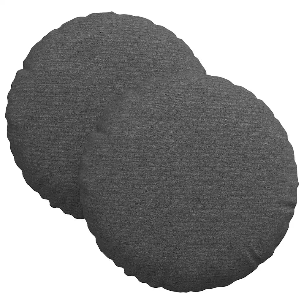 Cuscini per Seduta 2 pcs Grigio scuro Ø30 x 13 cm