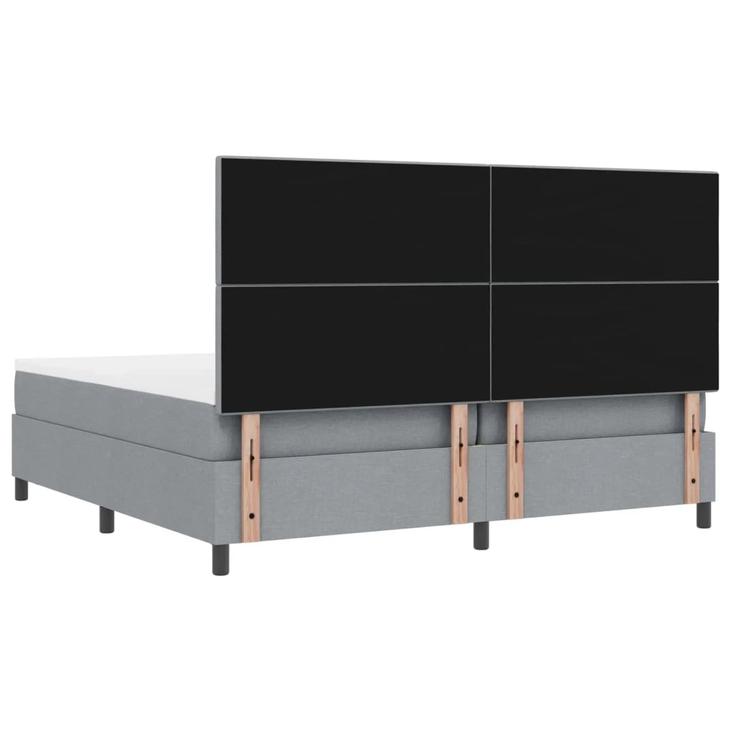 Letto a molle con testiera Grigio chiaro 200 x 200 cm Tessuto 3342893