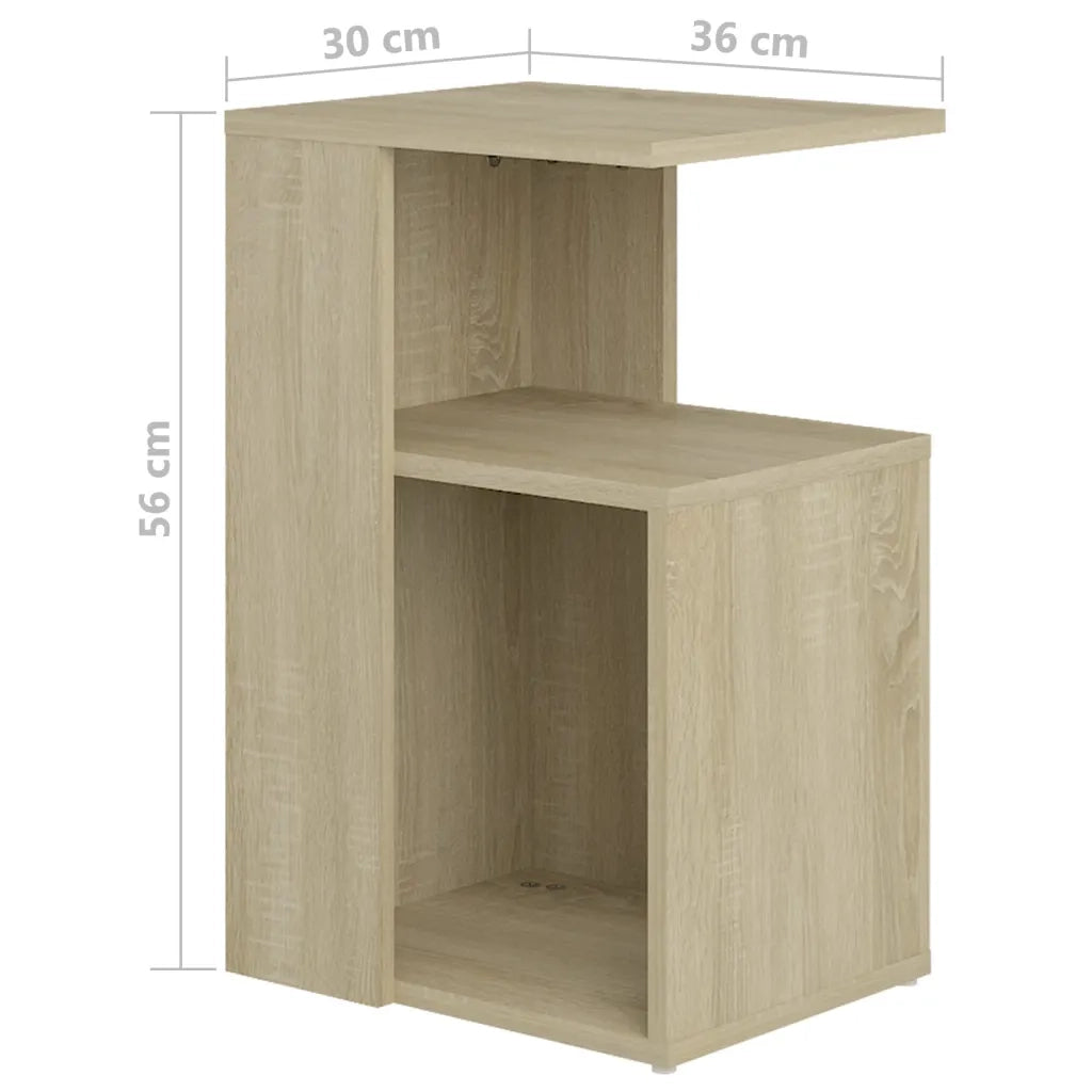 Tavolino Rovere Sonoma 36x30x56 cm in Legno Multistrato 802996