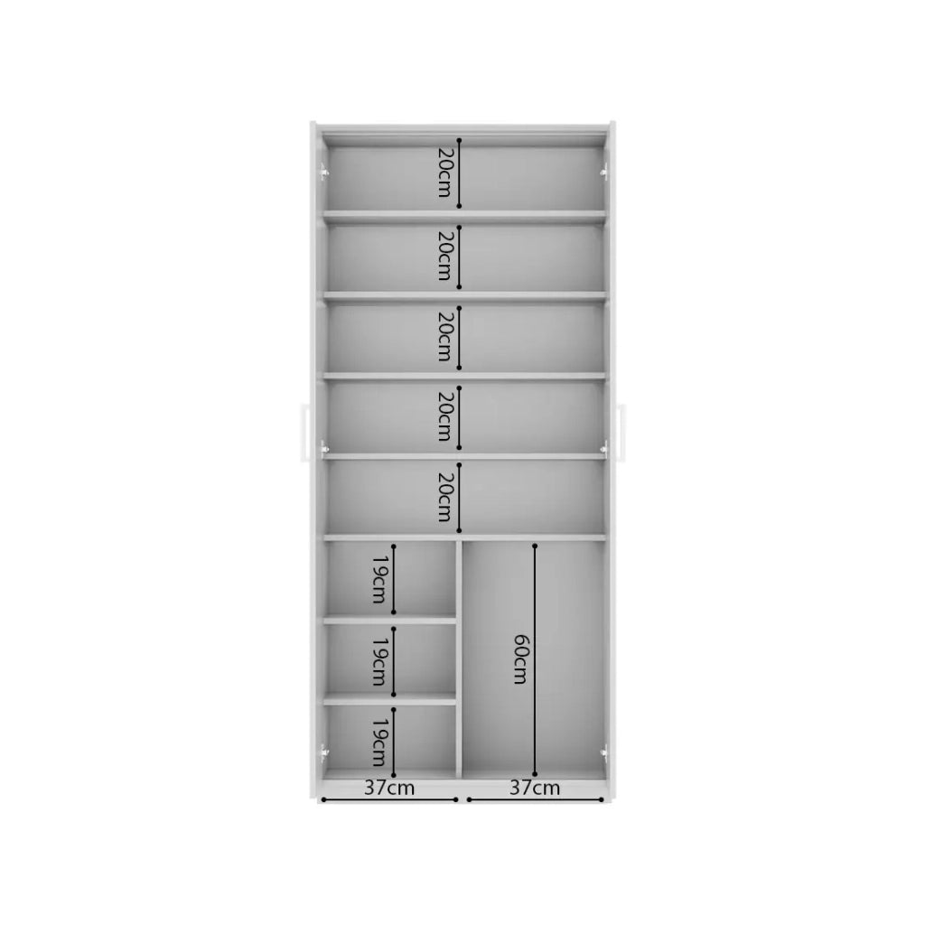 Mobile per scarpe XL TOM - 2 porte - Bianco lucido