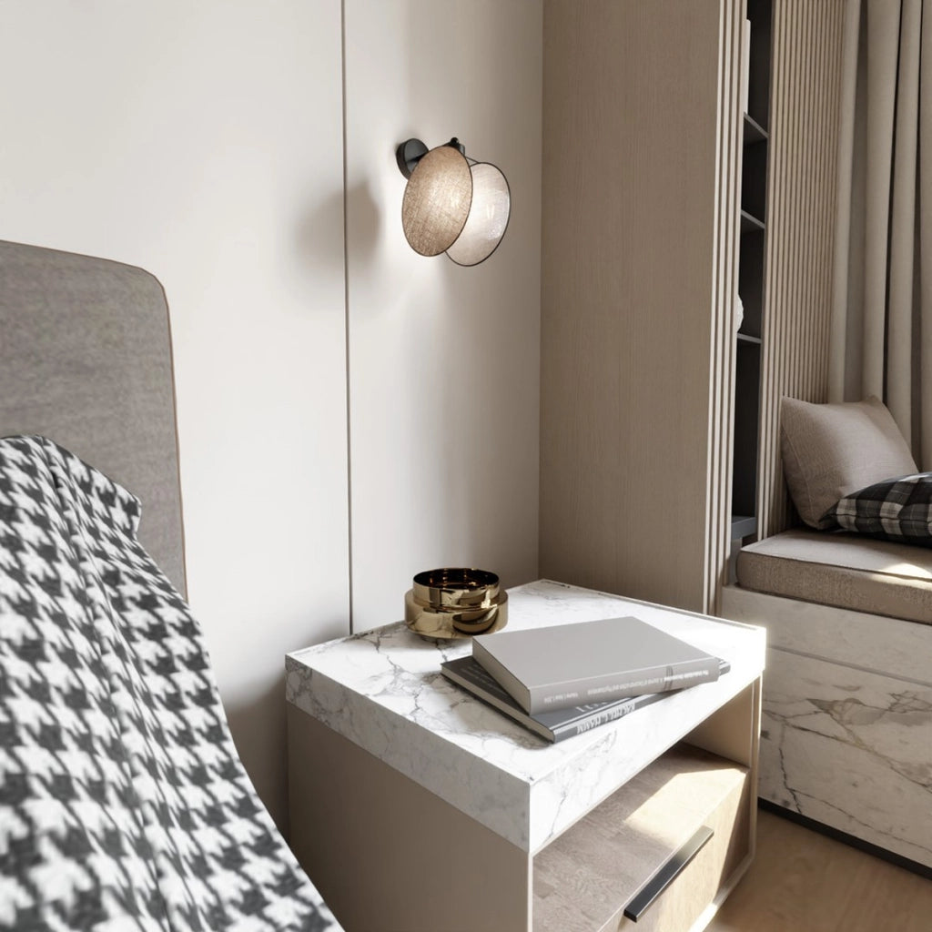 Applique MOTIF in acciaio nero e tessuto beige