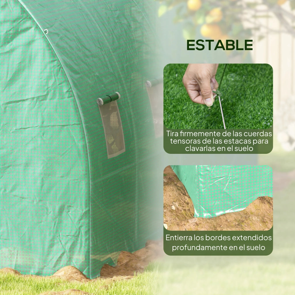 Serra Tunnel 6x3x2 m ¨C zephmum ¨C Verde con Finestrini a Rete e Porta Avvolgibile