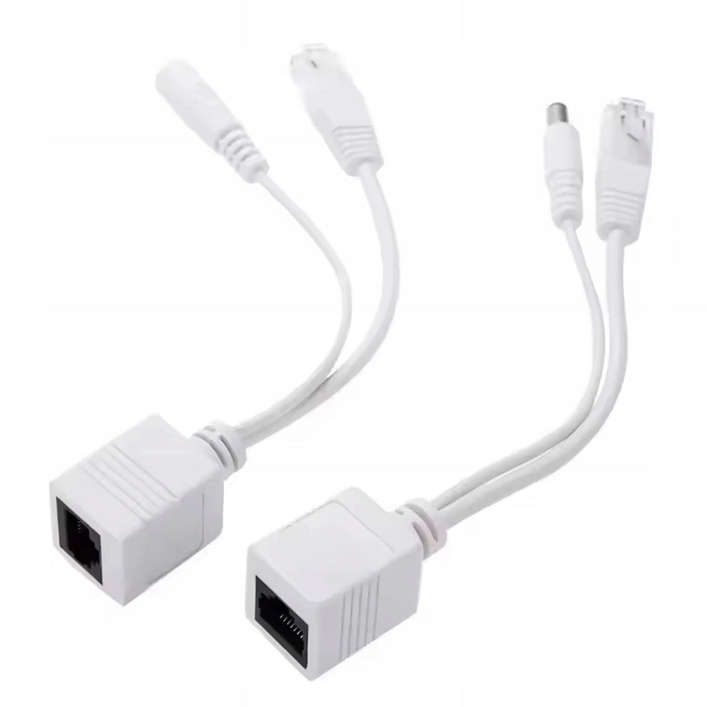 Set Adattatori PoE RJ45 + Alimentazione DC 2.1/5.5 Rosfix P-PoE1 – Compatibile con IP Camere, NVR, Router