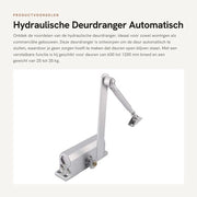 Deurdranger Automatico Regolabile - Idoneo per Ammortizzatori di Porta da 600-1200mm - Porta Peso 25-35kg - Installazione Facile - Chiusura Porta Automatica