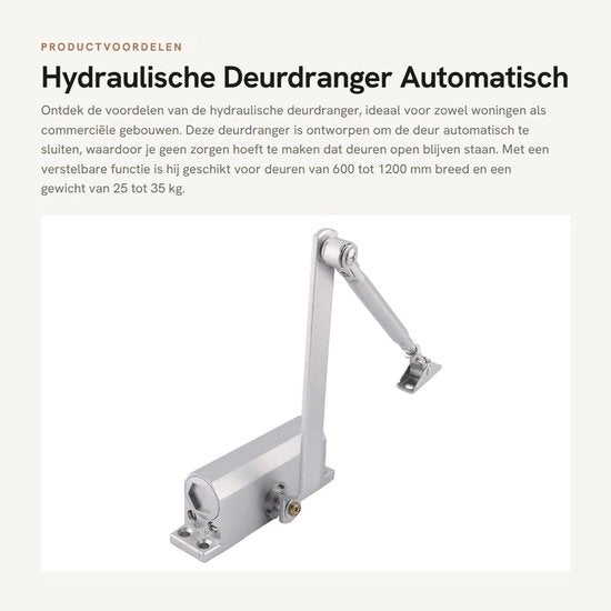 Deurdranger Automatico Regolabile - Idoneo per Ammortizzatori di Porta da 600-1200mm - Porta Peso 25-35kg - Installazione Facile - Chiusura Porta Automatica
