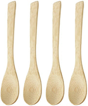 Set di cucchiai in legno naturali per cucina, 4 pezzi, per mescolare, rovesciare e servire, in teak, lunghezza 16 cm.