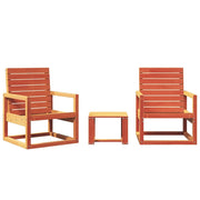 Set Salotto da Giardino 3 pz | Set di Mobili da Esterno Marrone Cera Legno Massello Pino