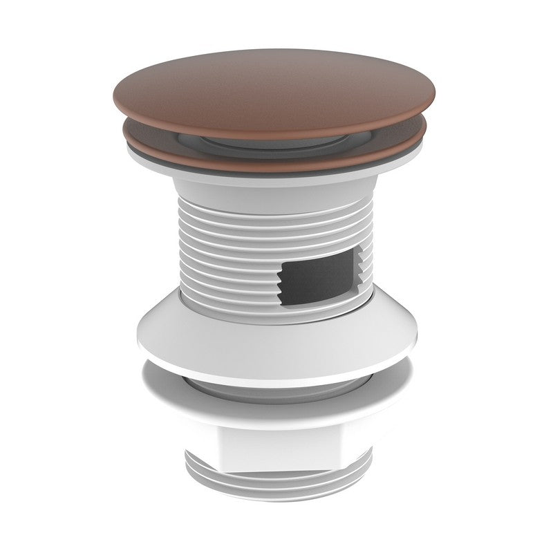 Piletta click clack da 1''1/4 rame lucido con troppo pieno