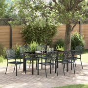 Set da Pranzo da Giardino 3 Pezzi Acciaio Anthracite