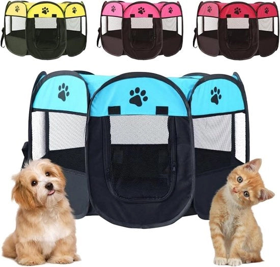 Cassa per cani pieghevole in tessuto Oxford per animali domestici - Box per cani impermeabile per interni ed esterni - Blu e Nero divano per gatti