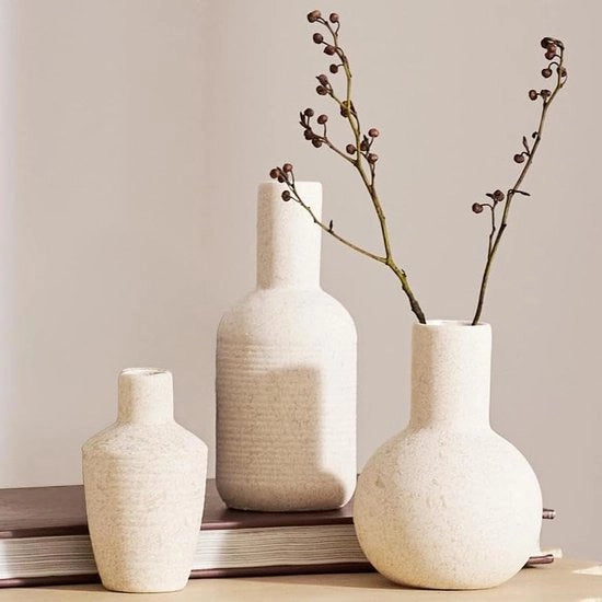 Set di vasi ceramici 3 pezzi Piccolo set di vasi decorativi Vasi moderni per decorazione Vasche per uso domestico Decorative per pampas, pannello, bagno, tavola da pranzo
