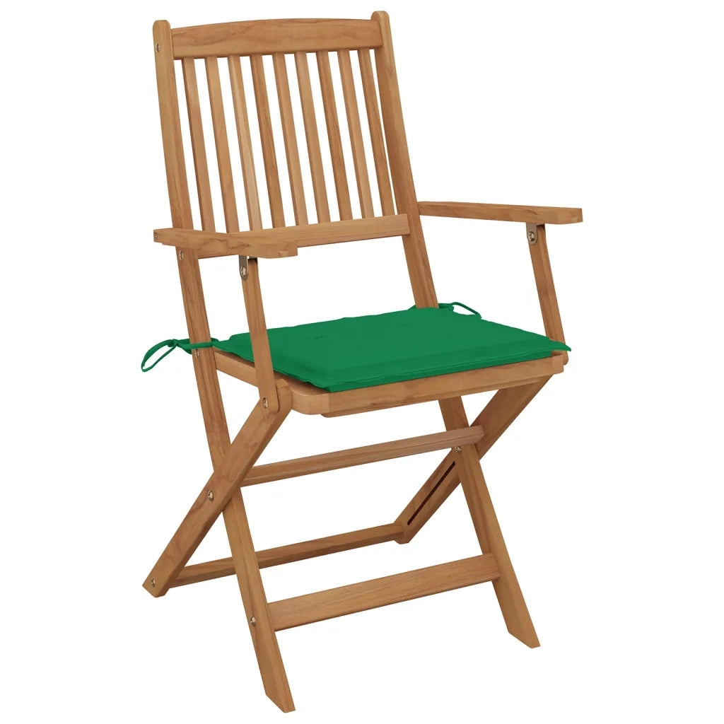 Sedie da Giardino Pieghevoli 8 pz con Cuscini Massello Acacia 3075090