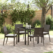 Set da Pranzo per Giardino 5 pcs Marrone e Nero Rattan in PE 3379059