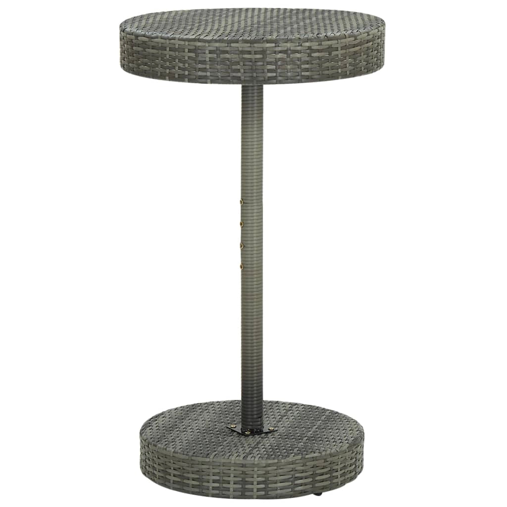 Set da bar da giardino 3 pezzi mobili da esterno per patio polyrattan grigio/legno massello di acacia 02_0013473