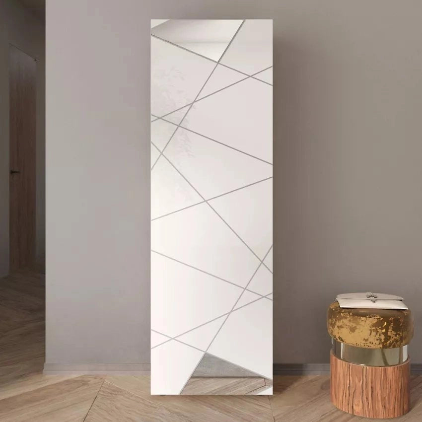 Medolla, Mobile da Ingresso Appendiabiti, 78x31x186.5h cm Bianco Lucido