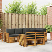 Set divano sezionale con cuscino 7 pcs Naturale e Antracite