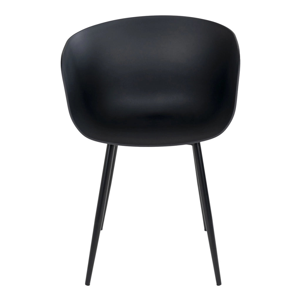 Set di 2 Sedie Roda, Nero, Plastica, 56x55x78 cm